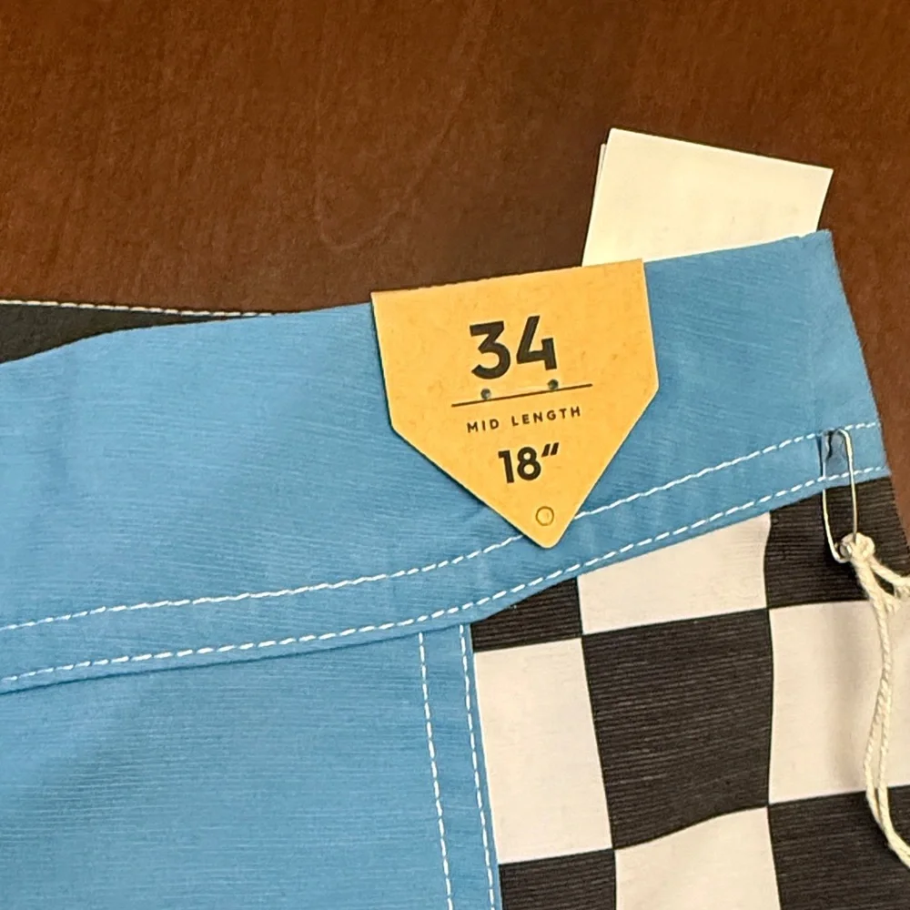 Men’s Quiksilver Light Blue Checkered Board Shorts